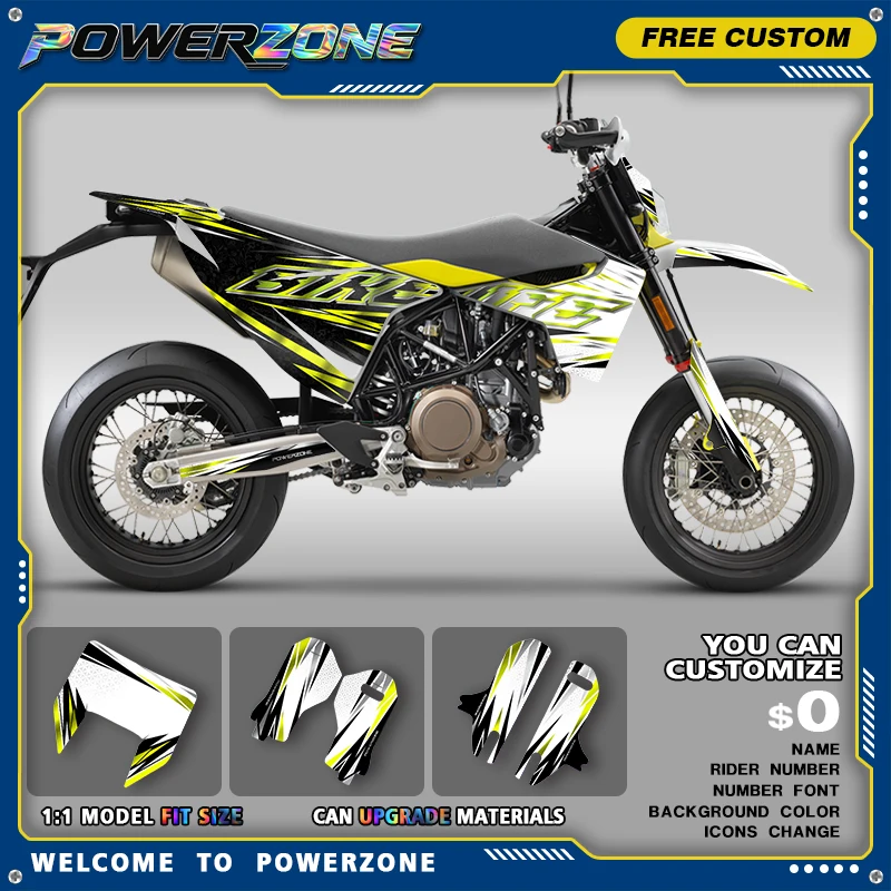 PowerZone For Husqvarna 2020 2019 -2015 SUPERMOTO 701 ENDURO Holographic Chrome Custom Graphics Backgrounds Decal Stickers  04