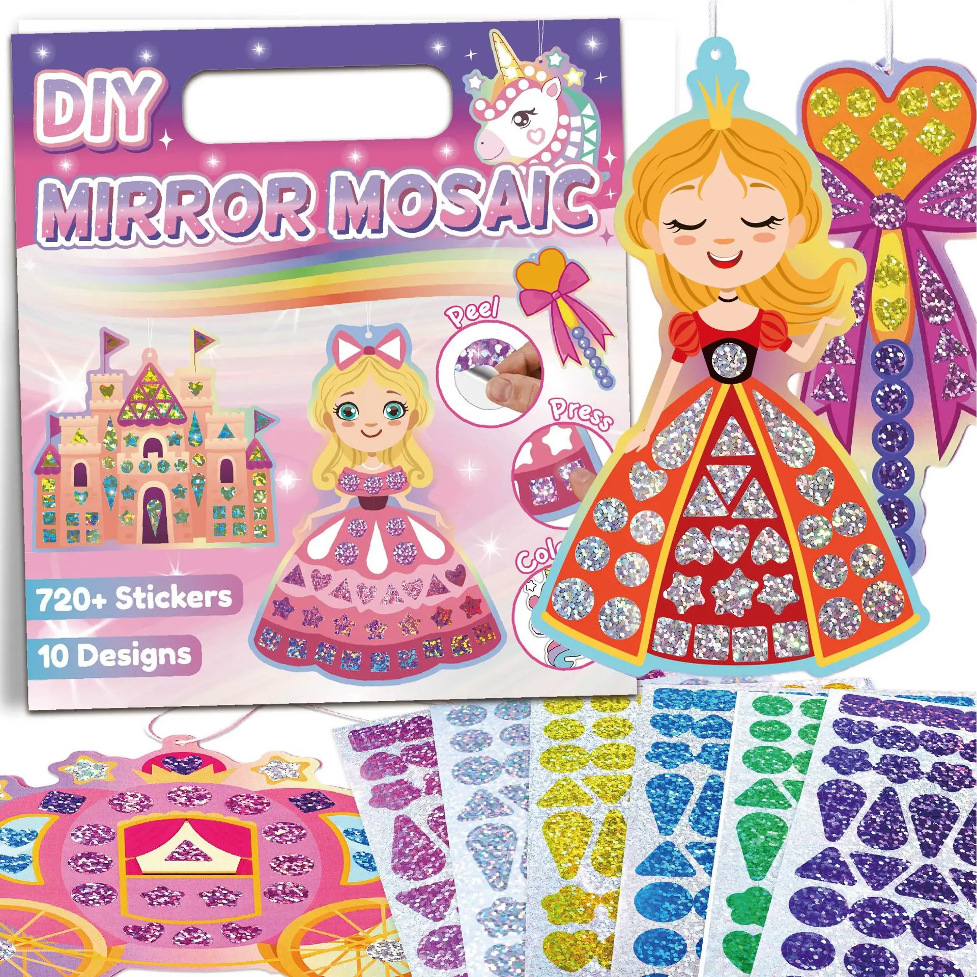 

Mosaic Princess Theme Sticker Children's Creative Handmade DIY Production Coloring Stickers