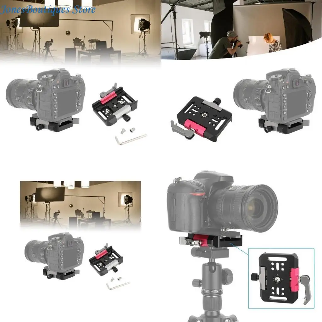 

Sturdy Aluminum Alloy Quick Release Base Double Standard Designing Rabbit Cage Expansion Adapter Clamp for Photography W8KE