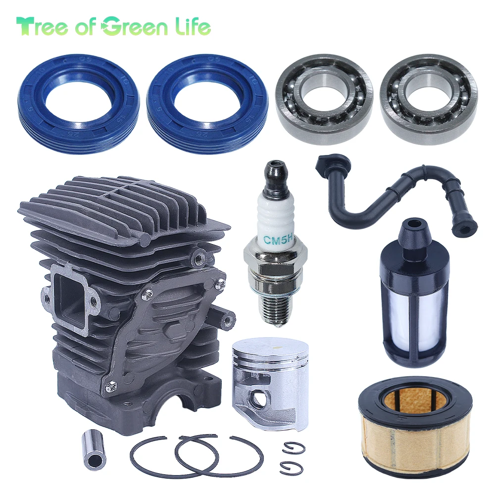 Cylinder Piston Air Filter Bulb Tune-Up Kit 1143 020 1207 For Stihl MS251 MS 251 44mm Chainsaw