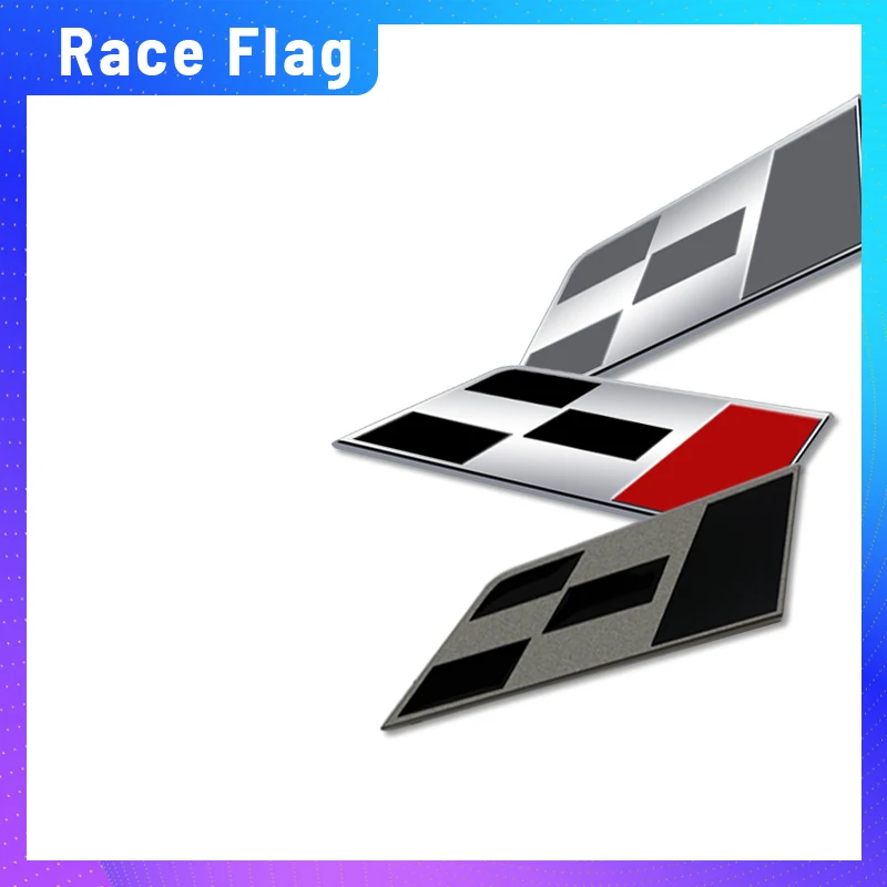 1PCS Metal Race Flag Logo For Seat Cupra Leon Ibiza Arona Exeo FR Altea Emblem Car Front Grill Rear Trunk Sticker Badge Styling