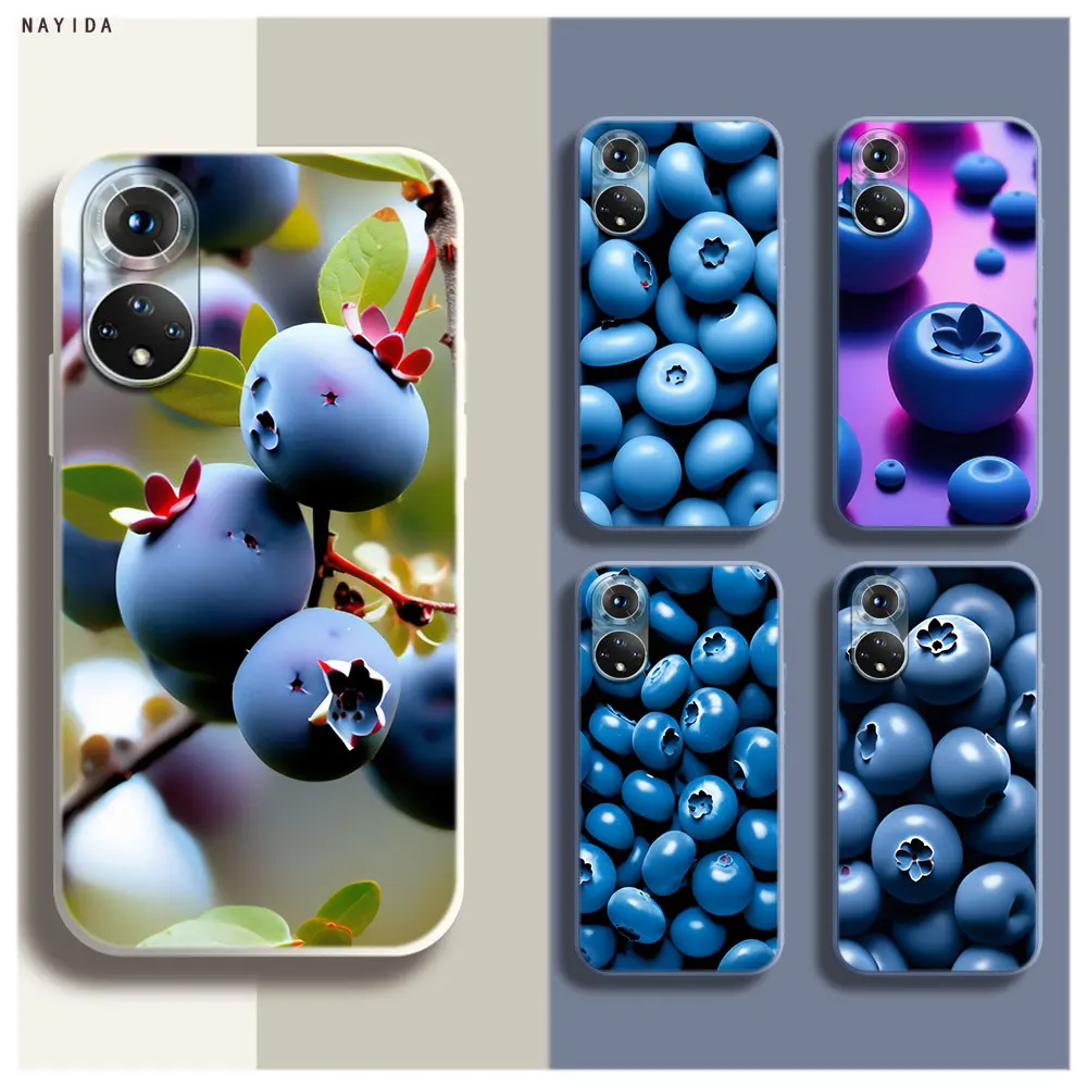 Phone Case For Honor 70 50 X6A X9B X7A X8A X9A Soft Silicone Original Cover Blueberries