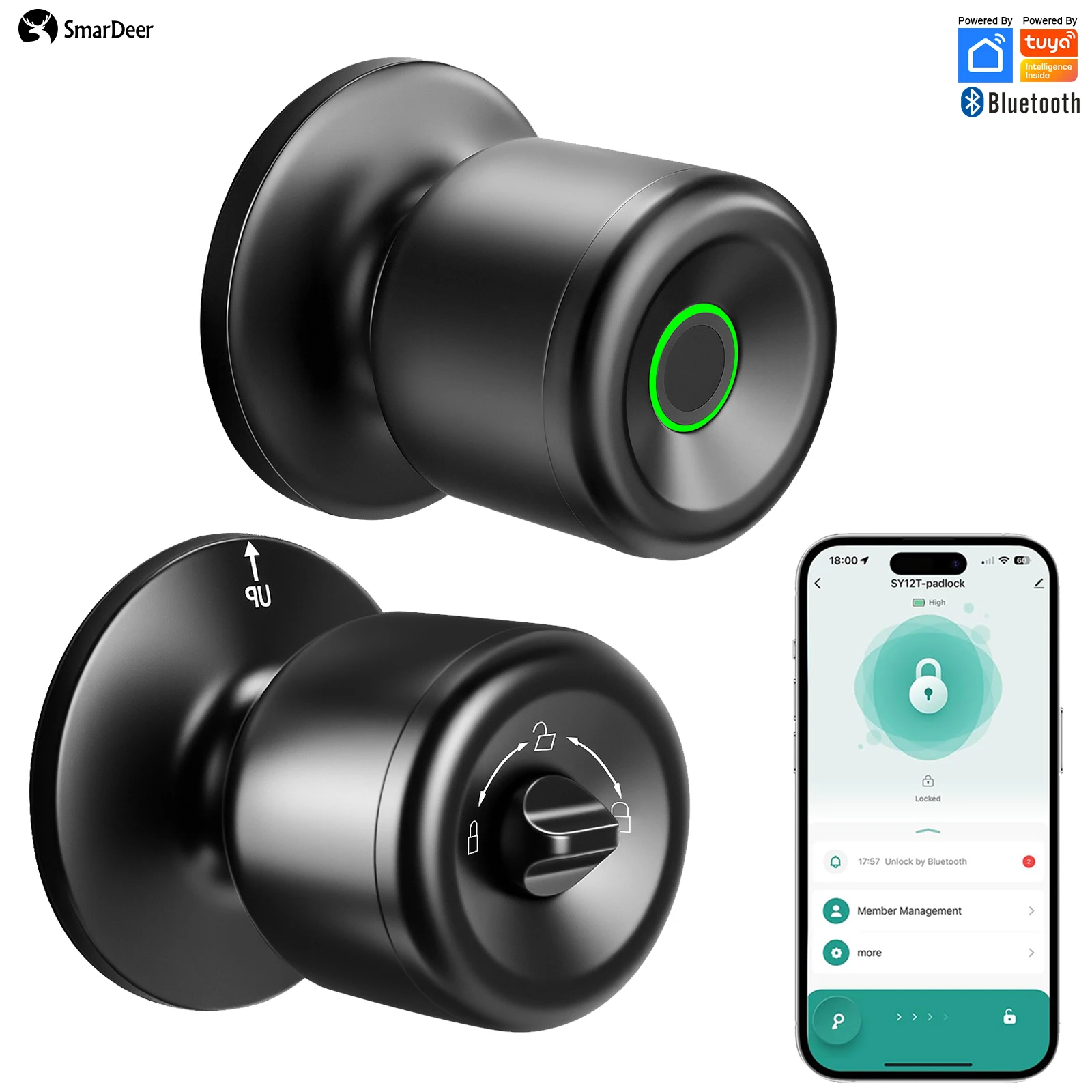 

Умный дверной замок Tuya, дверной замок с функцией распознавания отпечатков пальцев, бесключевой доступ, умный замок с управлением по отпечатку пальца и через приложение Tuya для дома