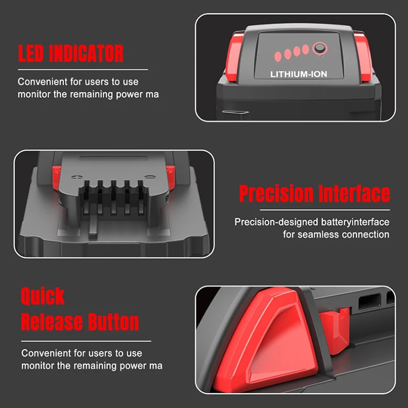 Pro Milwaukee 18V/ 3Ah 5Ah 6Ah 18650 lithiová náhradní baterie pro Milwaukee 48-11-1860 48-11-1850 48-11-1840 nářadí - náhled 2