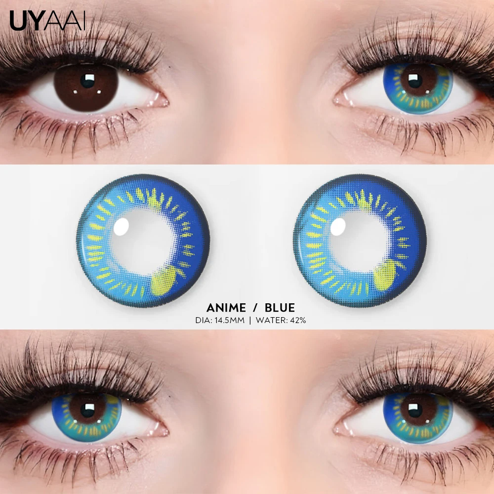 UYAAI 1 Paar Cosplay Multicontacts für Augen, weiße farbige Linsen, Anime-Vampir-rote Linsen, schwarze Linsen für Halloween, lila Linse – Detail 18