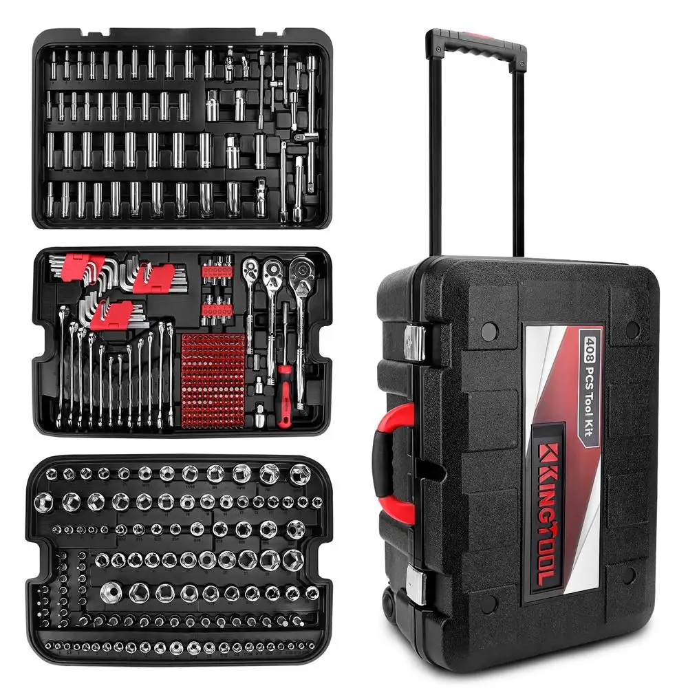 408-Piece Mechanic Tool Set Socket Set Complete Tool Box Heavy Duty Automotive Home Garage Projects