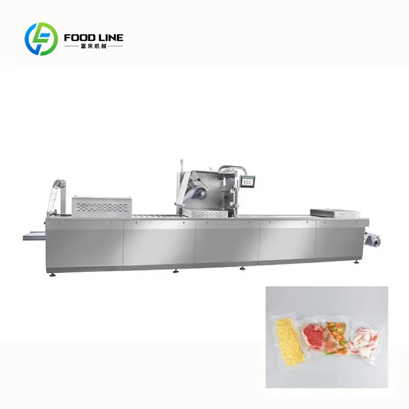 Machine de mise sous vide électrique automatique personnalisée pour l'emballage alimentaire, équipement d'emballage sous film haute productivité