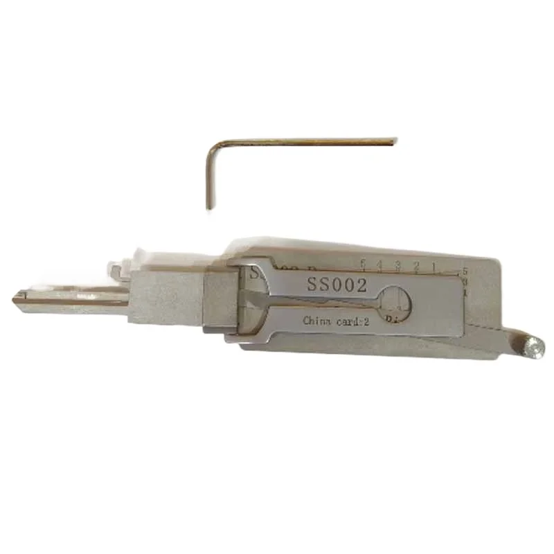 1PCS Lishi 2-IN-1 SS002 SS002R Decodificatore Chiave Anti-S Groove Pick & Decord per Serratura di Controllo Elettrico, Serratura Strumento Apri Fabbro