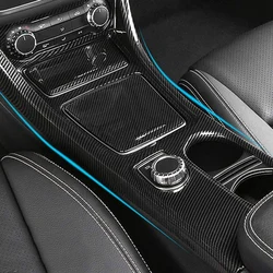 Car Center Console Water Cup Holder Panel Cover For Mercedes GLA CLA A Class W176 2013-2018 LHD ABS Carbon Fiber