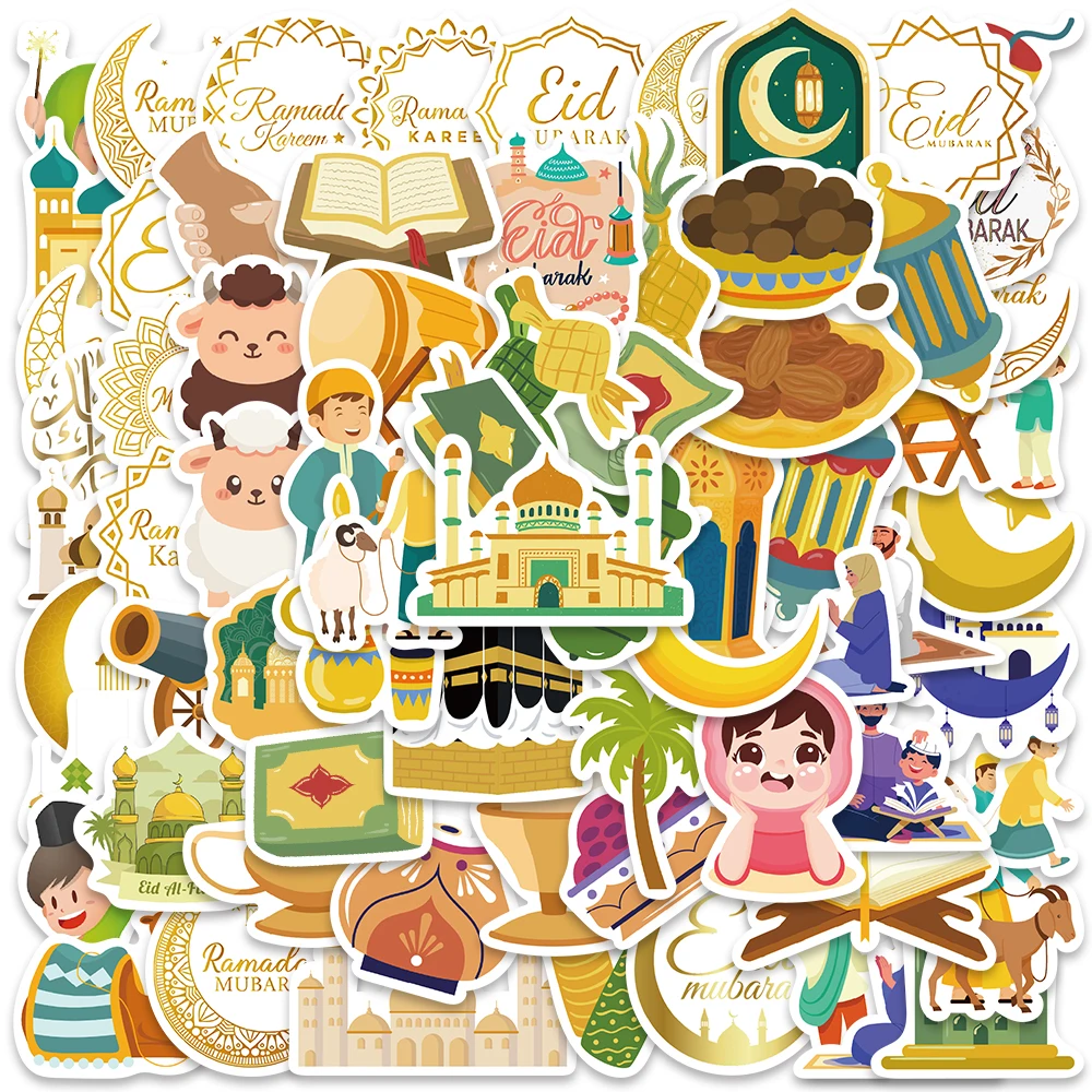 70 Stück Eid Mubarak Ramadan Kareem Aufkleber Islamische Festtags-Sticker für Grußkarten Geschenkverpackung Scrapbooking Hausplaner