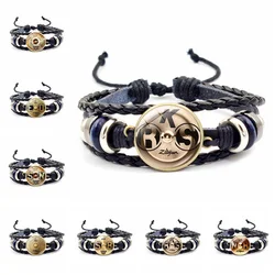 Vintage Drummer Cymbals Bracelet for Men Women DJ Vinyl Record Gramophone Glass Dome Charm Leather Bracelets Fans Bangle