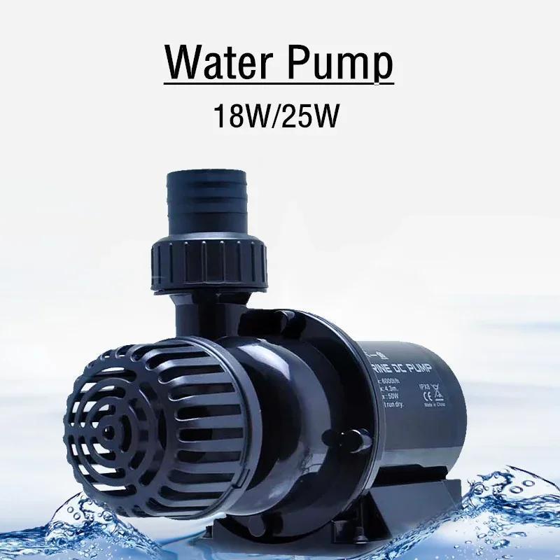 2500L/H 2.5m DC 24V Water Circulation Frequency Conversion Water Pump for Aquarium Fish Tank Filter Submersible Fountain Pump