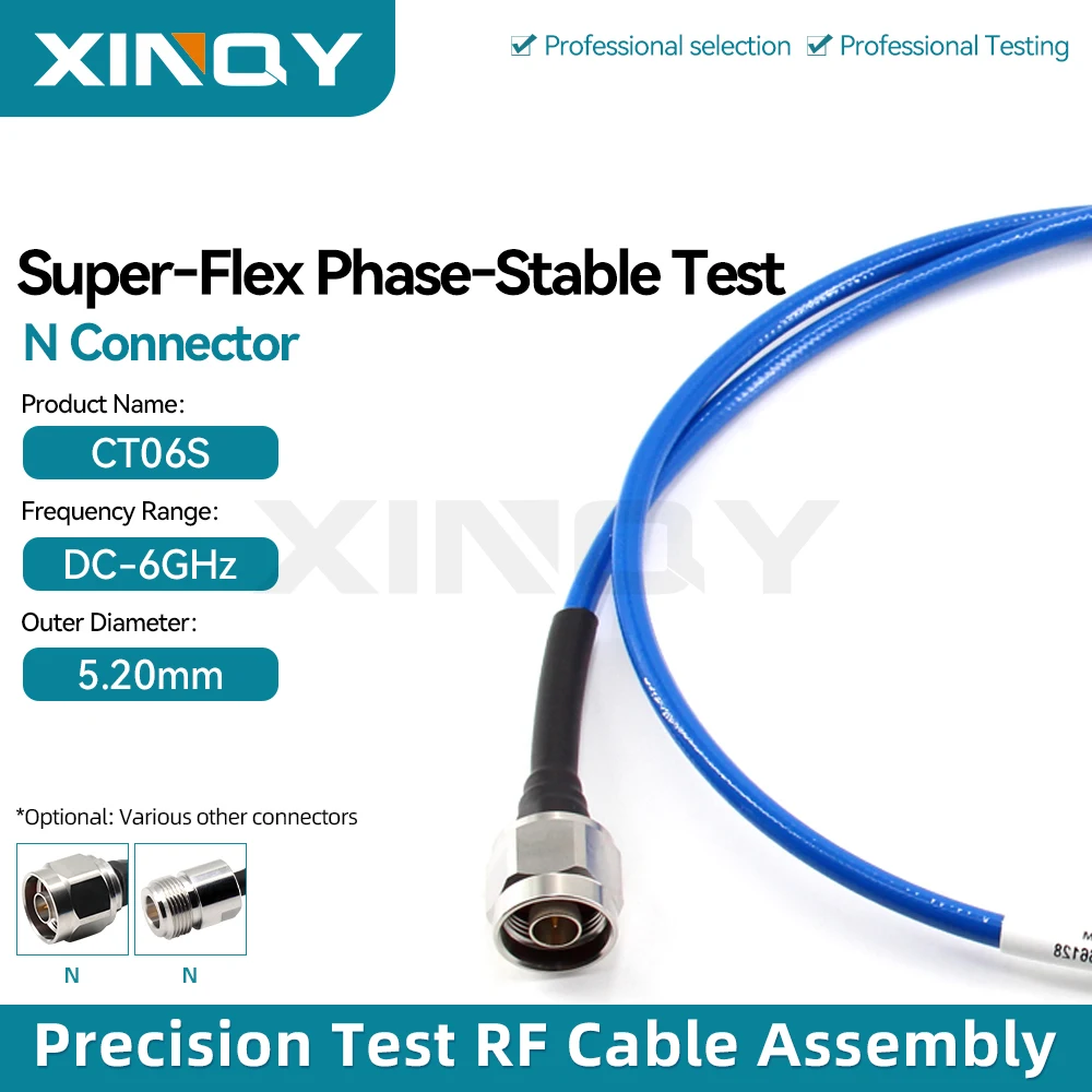 xinqy-ct06-rf-cable-assembly-n-type-male-to-female-ultra-flexible-phase-stable-cable-for-wifi-testing-dc-6ghz