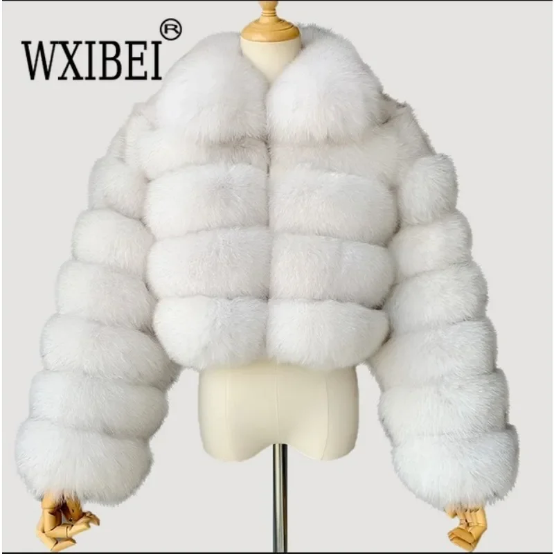 Casual White Black Fluffy Fall Winter Faux Fur Coat Women Short Jacket Long Sleeve Cropped Puffer Fur Jacket for Women Outwear