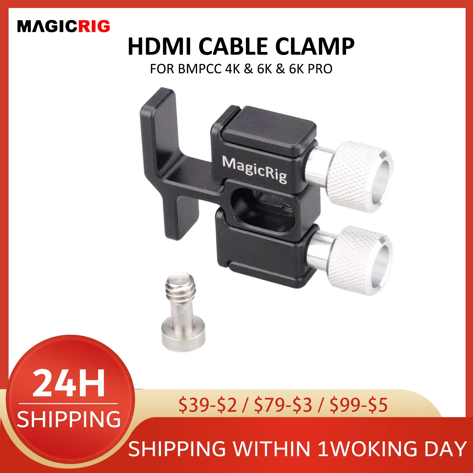 MAGICRIG HDMI Cable Clamp for Blackmagic Design Pocket Cinema Camera 4K/6K/6K Pro,Compatible for Smallrig BMPCC 6K Pro Full Cage