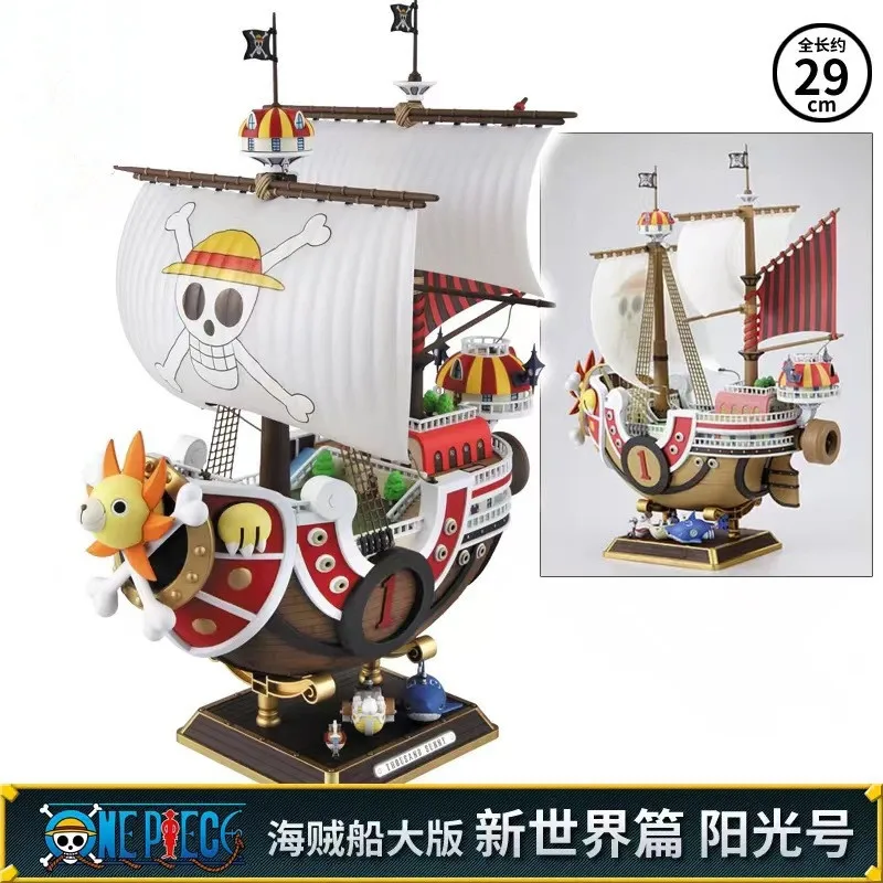 Bandai Anime One Piece Thousand Sunny Going Merry Boat Pvc Action Figure Collection Pirate Model Ship Toy Assemble Christma Gift