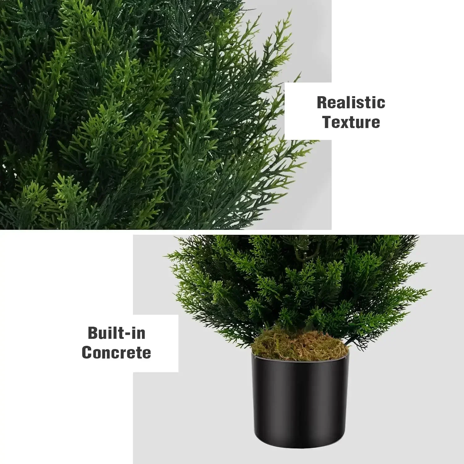

[New Arrival, Limited Stock!]Artificial Topiary Cedar Trees 5FT Tall 2 Set, Outdoor Indoor Faux Pine Shrubs Plants, Realistic Fa