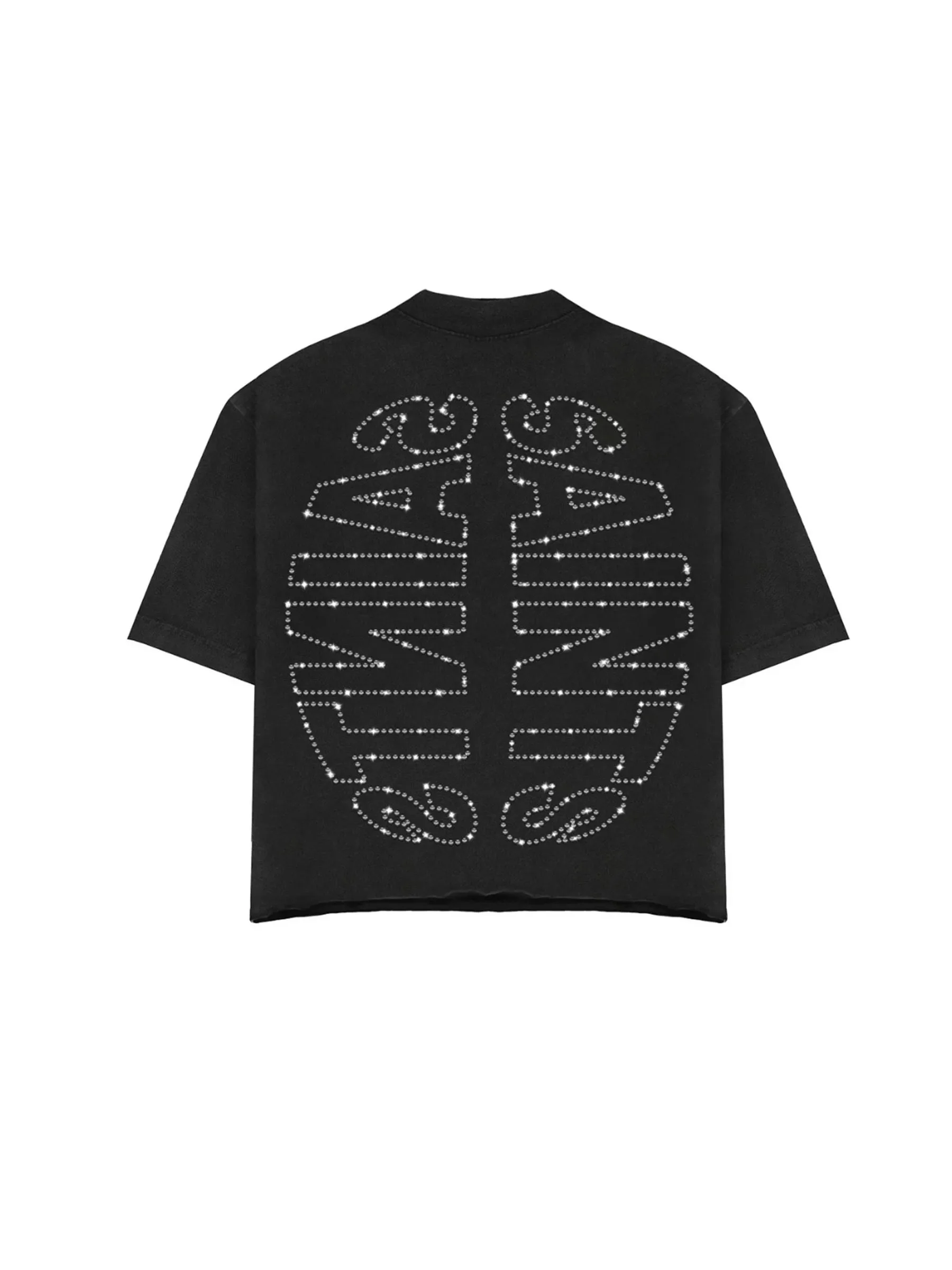 Men's Y2K pattern T-shirt, black religious street style Saint print double-sided design Pure cotton retro high-quality couple