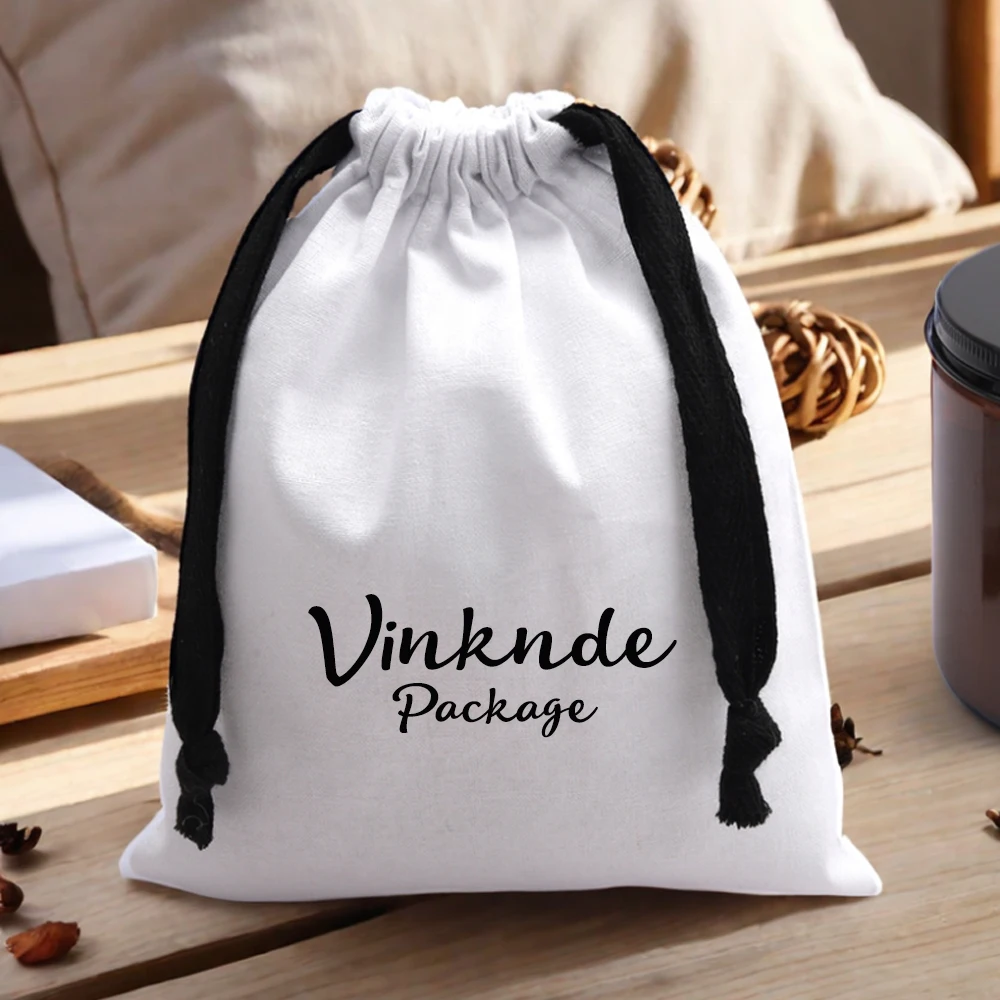 

Изготовленный на заказ чехол для ювелирных изделий из органического хлопка и муслина, свадебный подарок для детского душа, свеча, конфеты, духи, сумка на шнурке с принтом логотипа 30x40 см