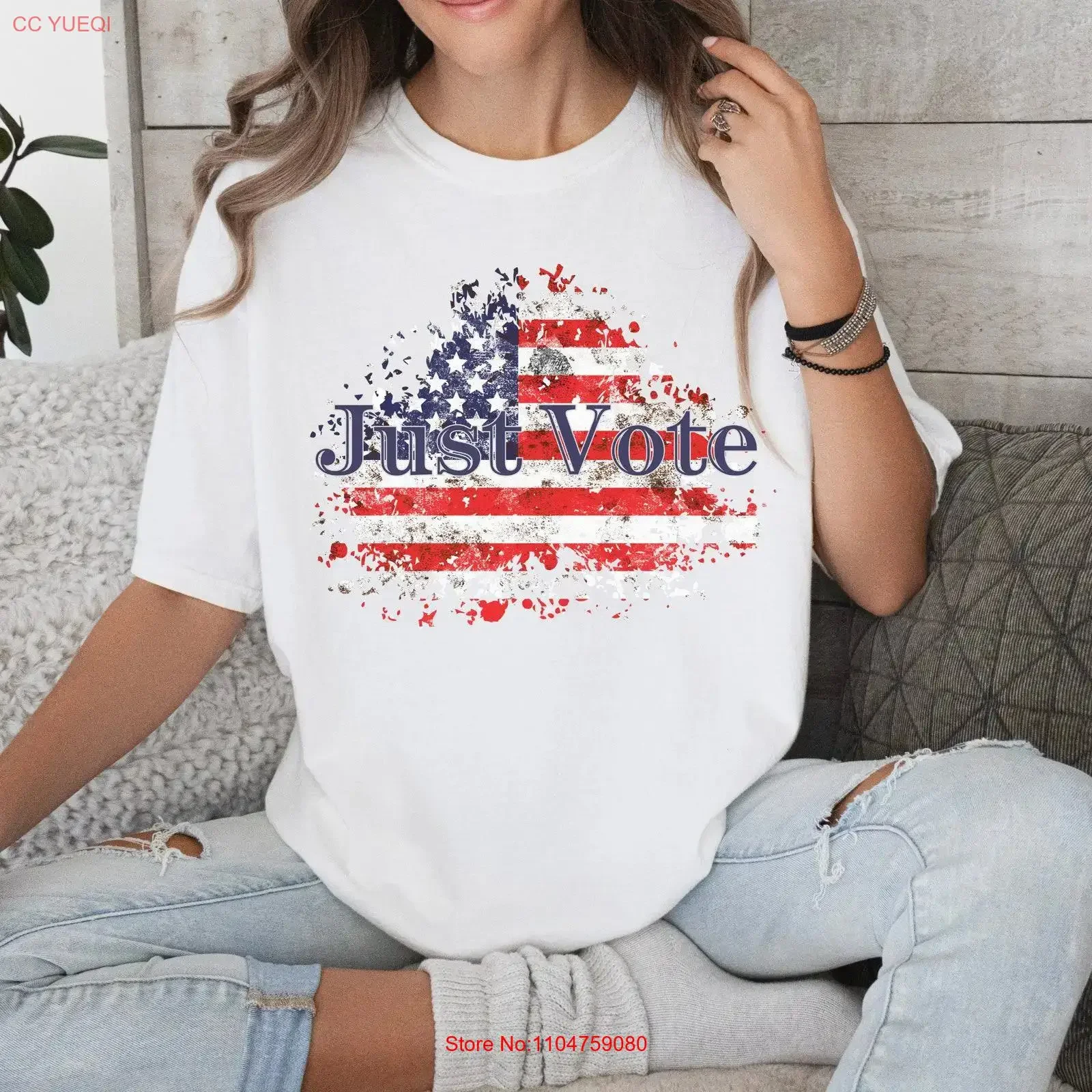Vote T Shirt for 2024 Election Republican Voting Politics day Women DemocraT vintage Washed streetwear Soft Versatile Slightly