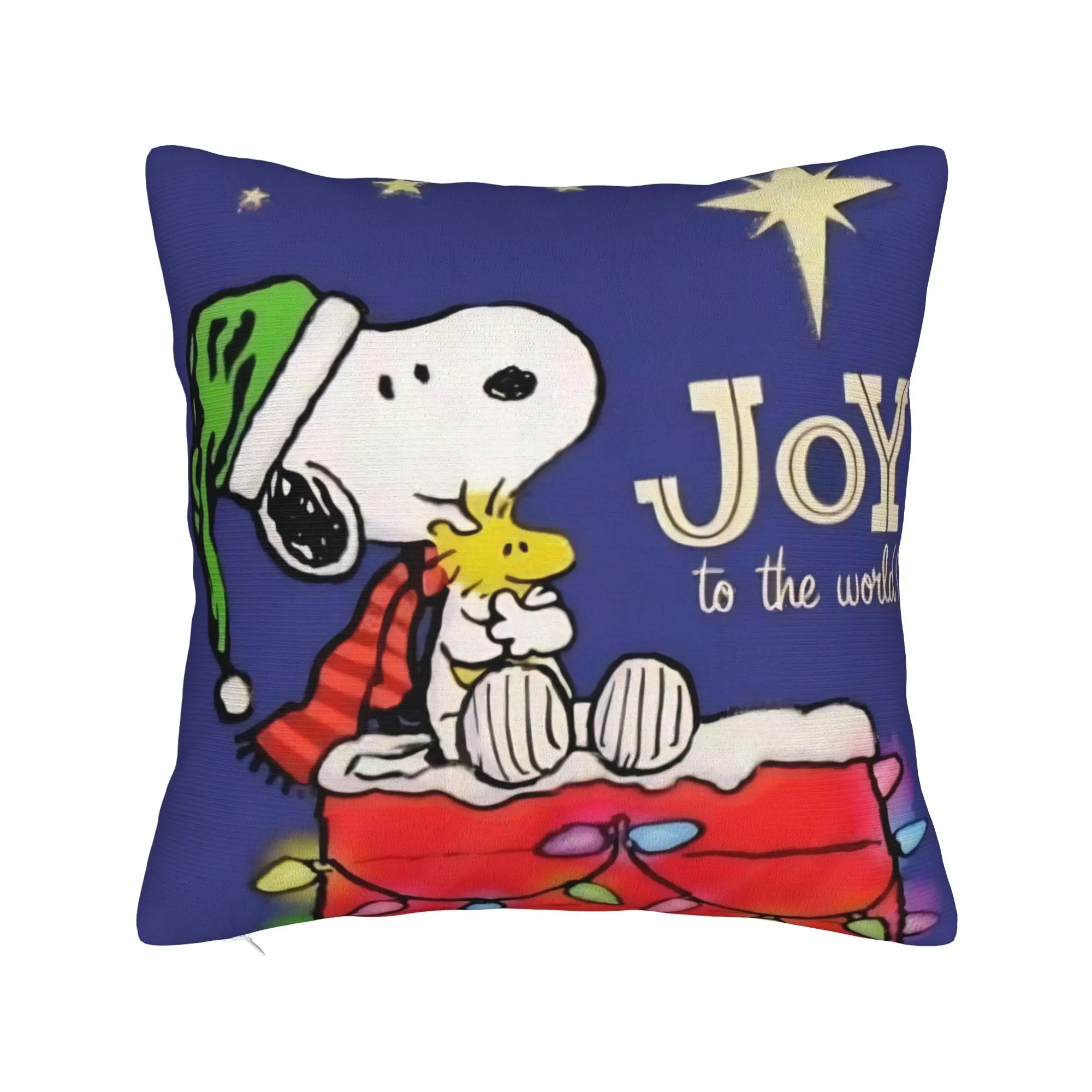 S-Snoopys Xmas Christmas Tree Square Pillow Case  Cushion Cover Awesome Zippered Decorative Pillowcase for Living Room 40x40cm