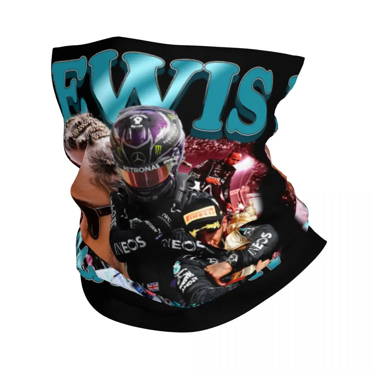 Lewis Hamilton 44 Wrap Scarf Merch Neck Gaiter F1 Racing Driver Bandana Warm Motor RidingBalaclavas for Men Women Windproof