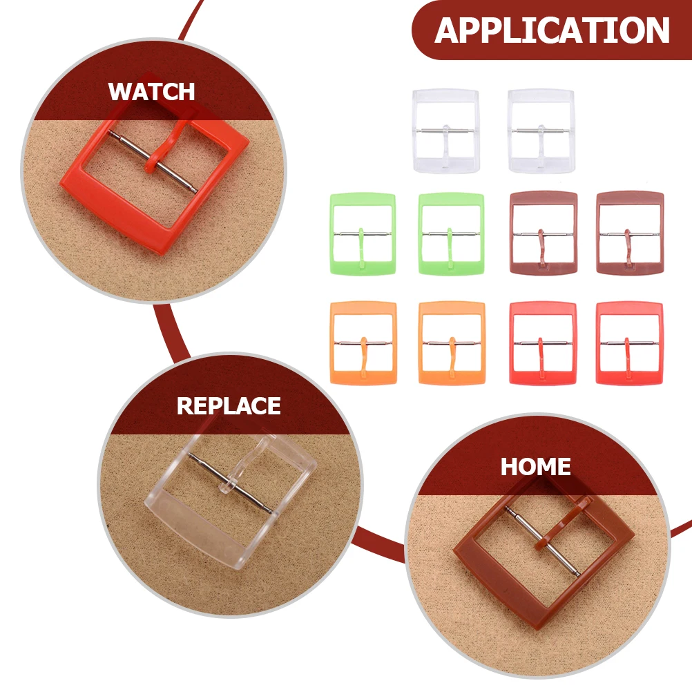 

10pcs Watch Clasp Replacement Accessories Sturdy Plastic Buckle for Watchbands Durable Adjustable Easy Installation Glossy