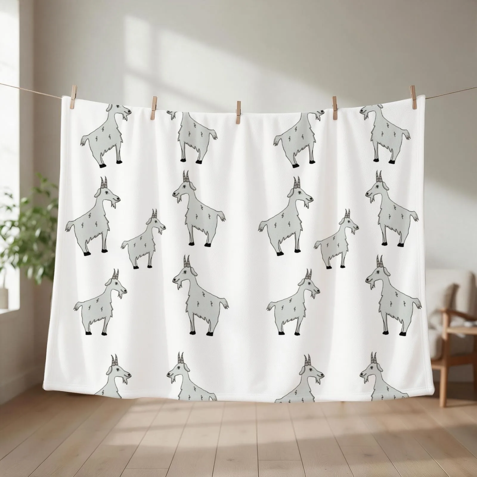 Goat pattern Throw Blanket couch cozy soft plush fuzzy picnic outdoor blanket