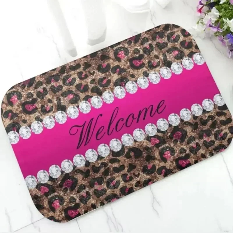 Sequins and Diamonds Mat Welcome Doormats Non Slip Kitchen Bath Floor Rug Entrance Washable Carpet for Home Bedroom Decoration