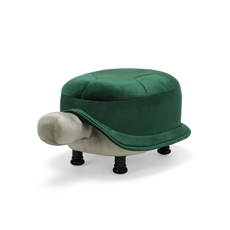 Modern design new velvet  animal turtle ottoman for kids and children