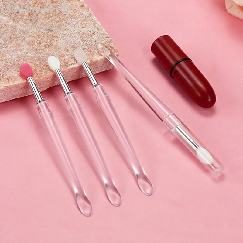 【SSummer10】Soft Silicone Eyeshadow Lip Applicator Brush - Lip Gloss Makeup Tool with Crystal Handle Cosmetic Beauty【SS】