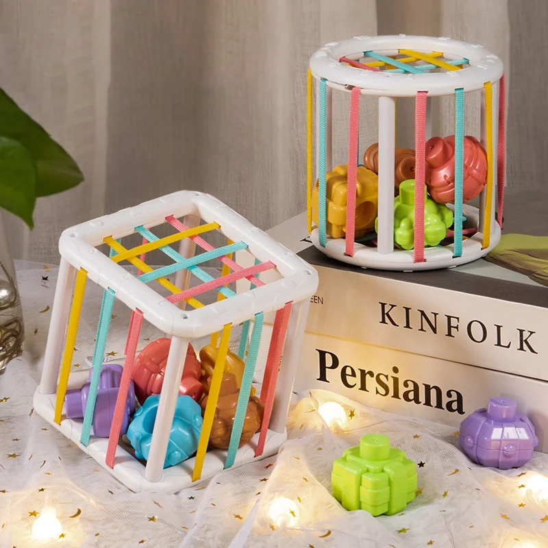 Baby Montessori Vormsorteerder Kubus Regenboog Kleurrijke Blokken Sorteerspel Baby Cognitieve Grip Training Leren Educatief Speelgoed