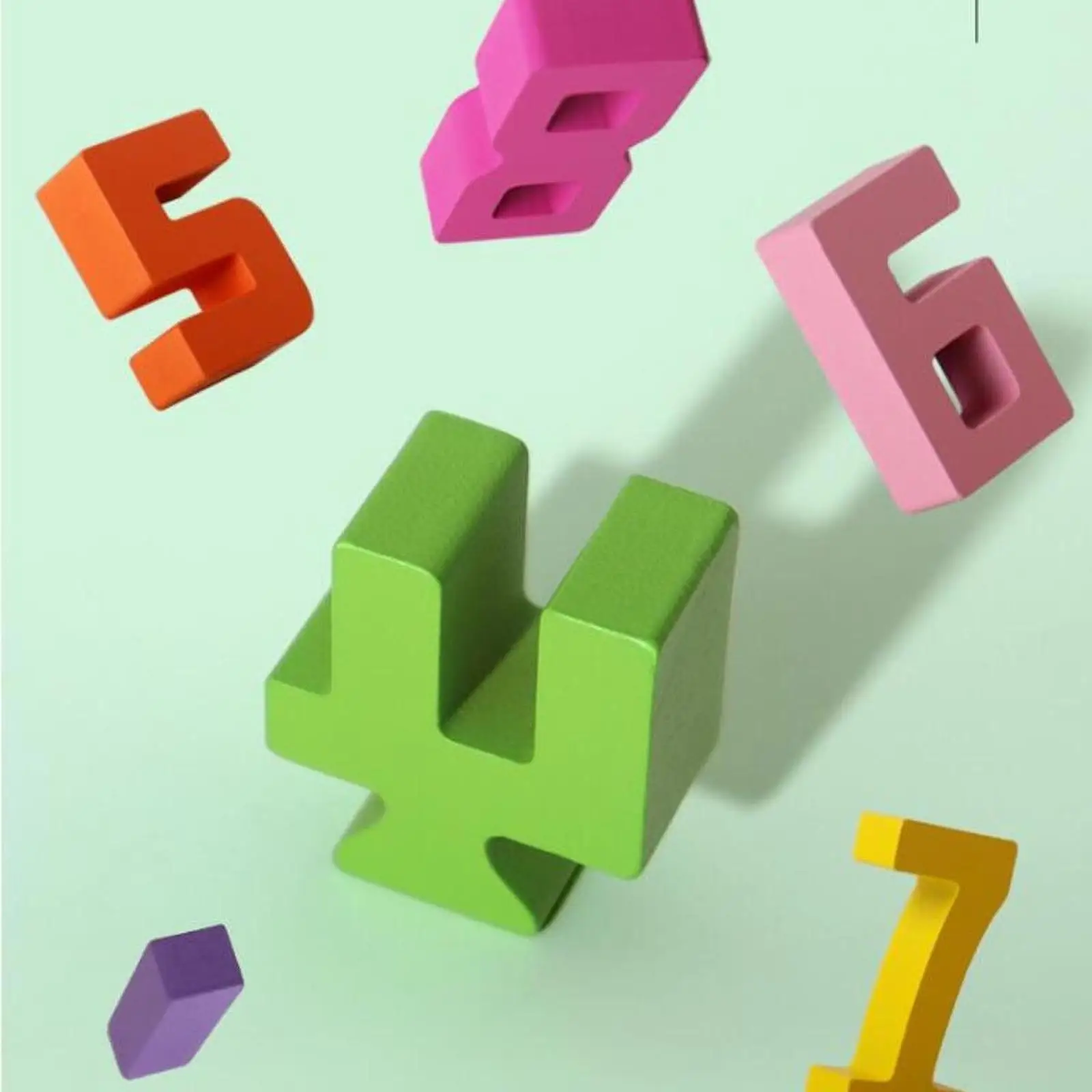 Wood Number Puzzle Set Early Learning Board Wooden Pegged Puzzles Montessori Toy for Kindergarten Family Game Boys and Girls