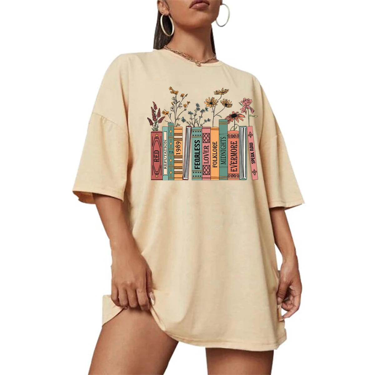 2024 Hot T-Shirt Taylor Albums Book Flowers Country Music Lover Swift Shirt Gift Shirt Summer Oversized (Us Size)
