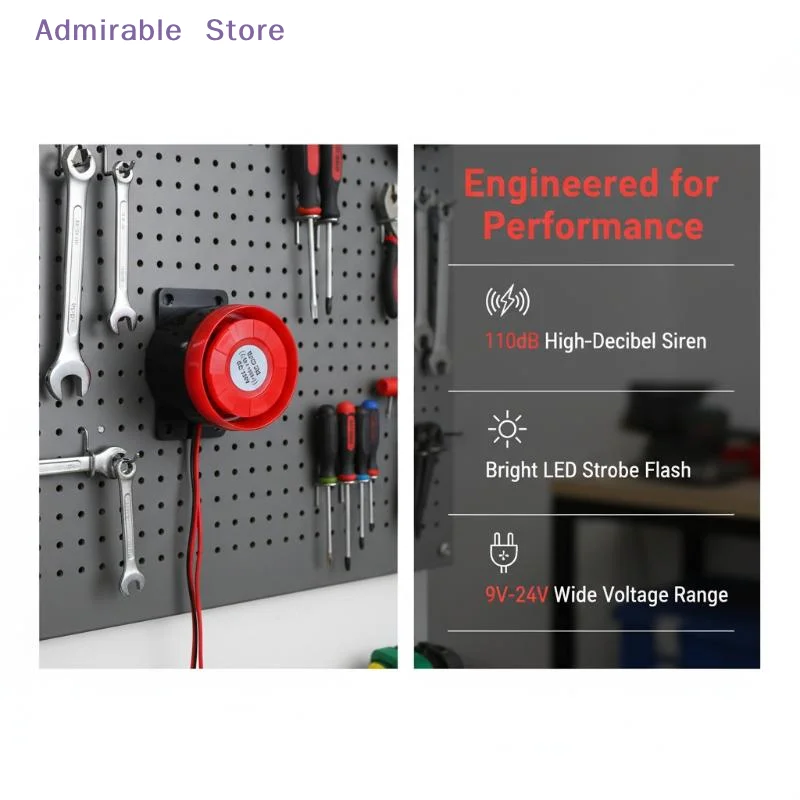 [W]1Pcs High Decibel Sound And Light Alarm 12V 24V 220V Buzzer Anti-theft Audio Electronic Horn Waterproof Dustproof