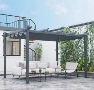 

-Наручная алюминиевая беседка с выдвижным навесом, наружное укрытие-павильон длиной 10x13 футов