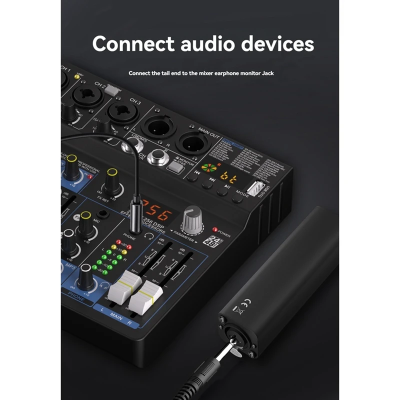 سماعة رأس محمولة داخل الأذن تضخيم سماعة الرأس أمبير مع مدخل XLR وTRS مخرج 3.5 مللي متر مع مفتاح ستيريو/أحادي