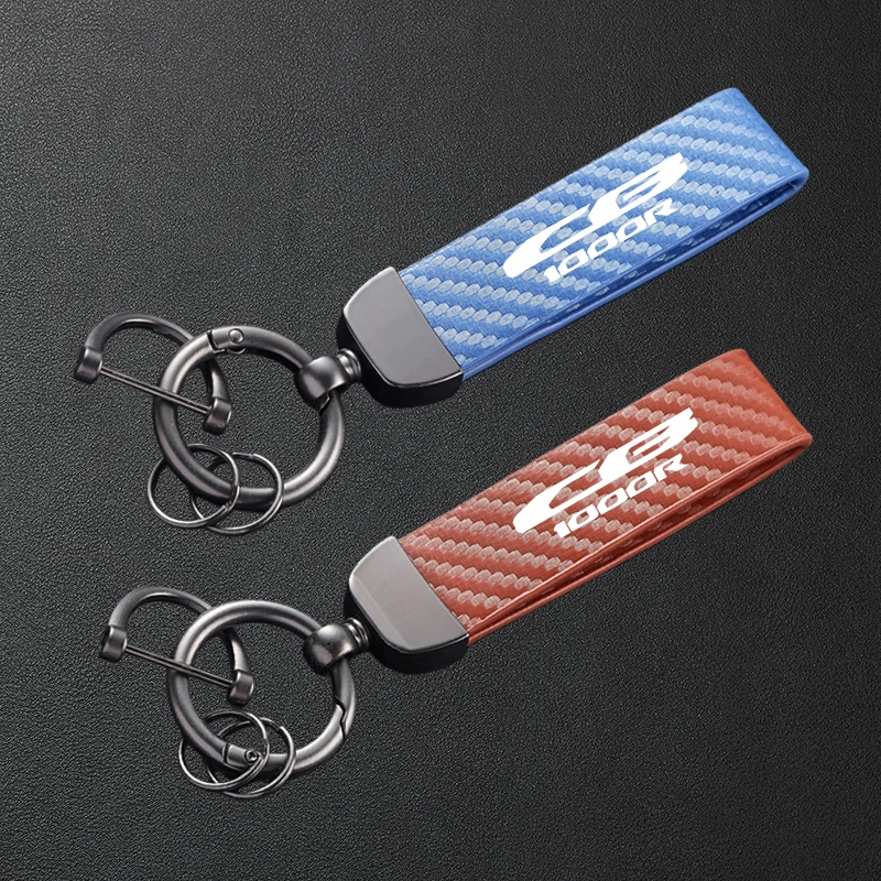 For Honda CB1000R CB 1000R CB1000 R Accessories High-Grade Motorcycle Carbon Fiber Patterned Keychain Metal Keyring