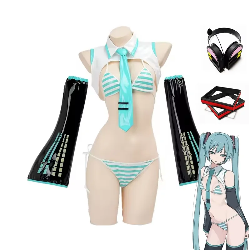 Anime Miku Cosplay Miku Formel Anzüge Cosplay Kostüm Mädchen Schnee Weihnachten Roleplay Uniformen Bikini Cosplay Nette Mädchen Dessous