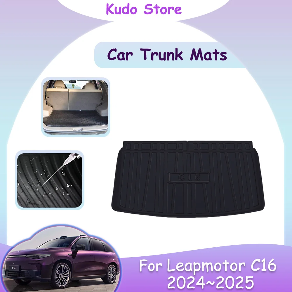 

1PC Full Coverage Custom Car Trunk Mats For Leapmotor C16 2024~2025 Storage Carpets Waterproof Luggage Cushion Accessories.