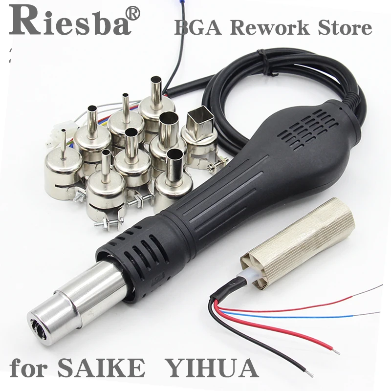 Hot air rework station 850 hot air gun/ handle Heating element Heat Nozzle Tool Kits For saike yihua Soldering Stations