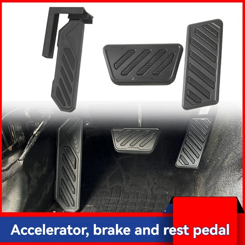 Super Sale Anti-Slip Gas Accelerator & Brake Pedal Set with Left Footrest Pedal Riser Pedal for JK Wrangler 2007-2017 Black