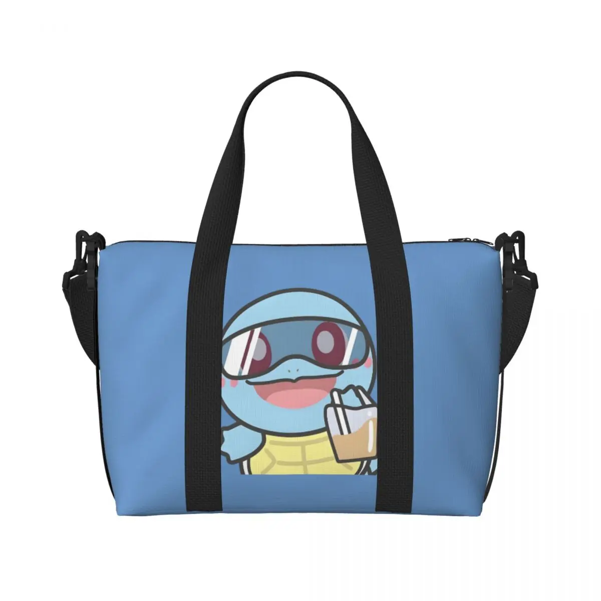 

Пляжная большая сумка Squirtles на заказ для женщин, видеоигры, большие отделения для спортзала, пляжные дорожные сумки