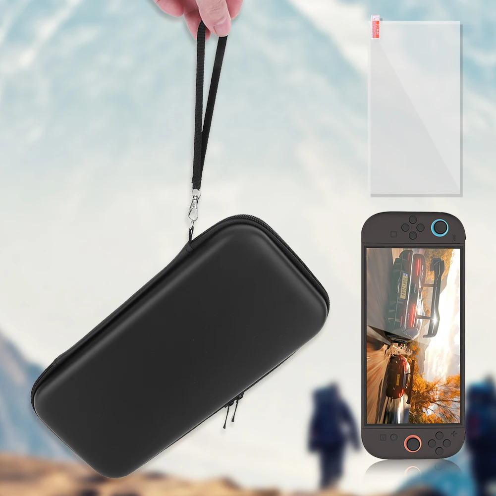 حقيبة حمل من البولي يوريثان وواقي شاشة لجهاز Switch2 حقيبة تخزين محمولة مقاومة للصدمات حقيبة تنظيم للتبديل 2 وحدة تحكم ألعاب محمولة