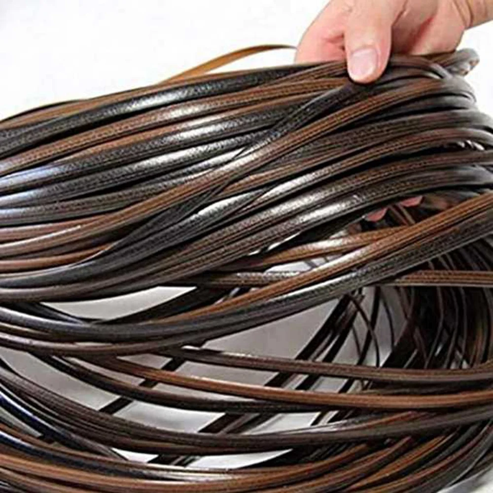 Кофейный градиент, плоский синтетический плетеный материал из ротанга, пластиковый ротанг для вязания и ремонта стульев, стол, синтетический ротанг