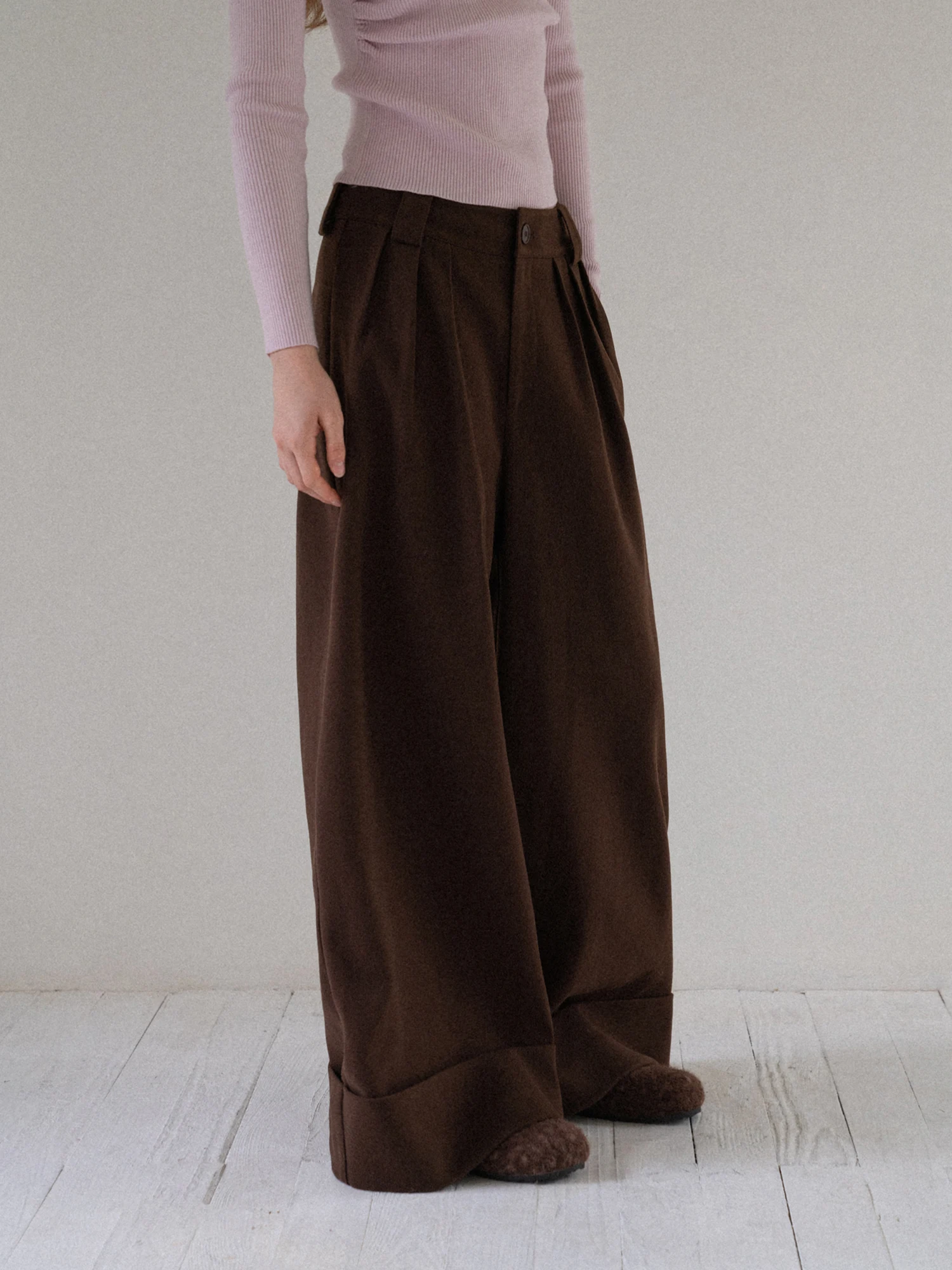 Pantalones Casuales de Cintura Alta y Pierna Ancha para Mujer, Pantalones Holgados de Corte Recto para Otoño e Invierno, Colo...