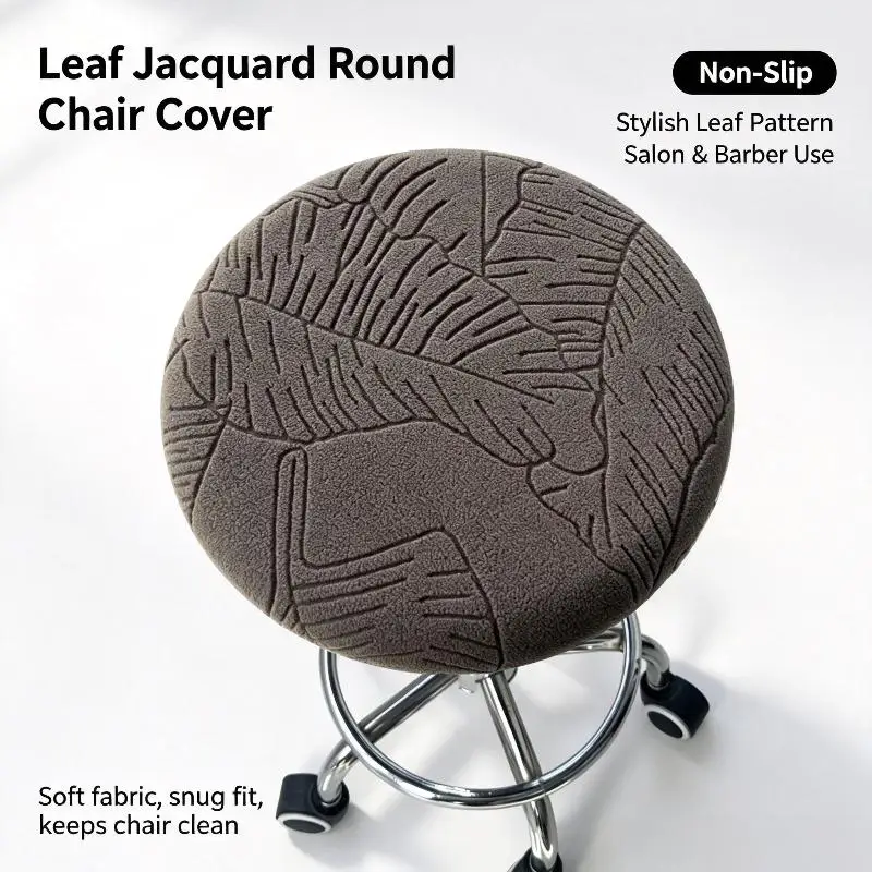 1Pcs Soft Jacquard Round Bar Stool Seat Cover Elastic Stretch Durable Chair Protector Slipcover for Home Bar Cafe Dining