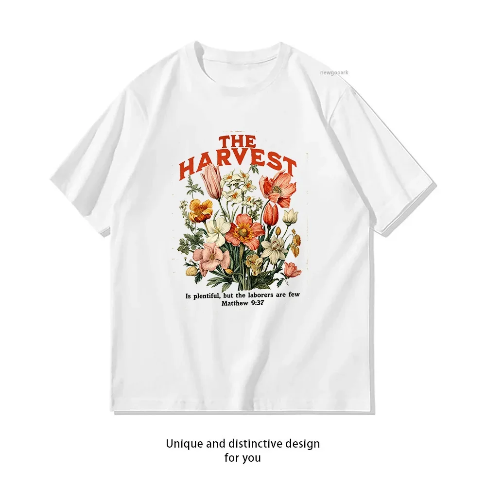 Fall Christian The Harvest Is Plenty Workers Are Few T-shirt Woman Man Summer Cotton Graphic T Shirts Adult Streetwear Tops Tee