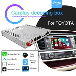 Wireless Carplay Decoder For Modifying Toyota Original Multimedia System wireless Android Auto Reversing Camera For Highlander