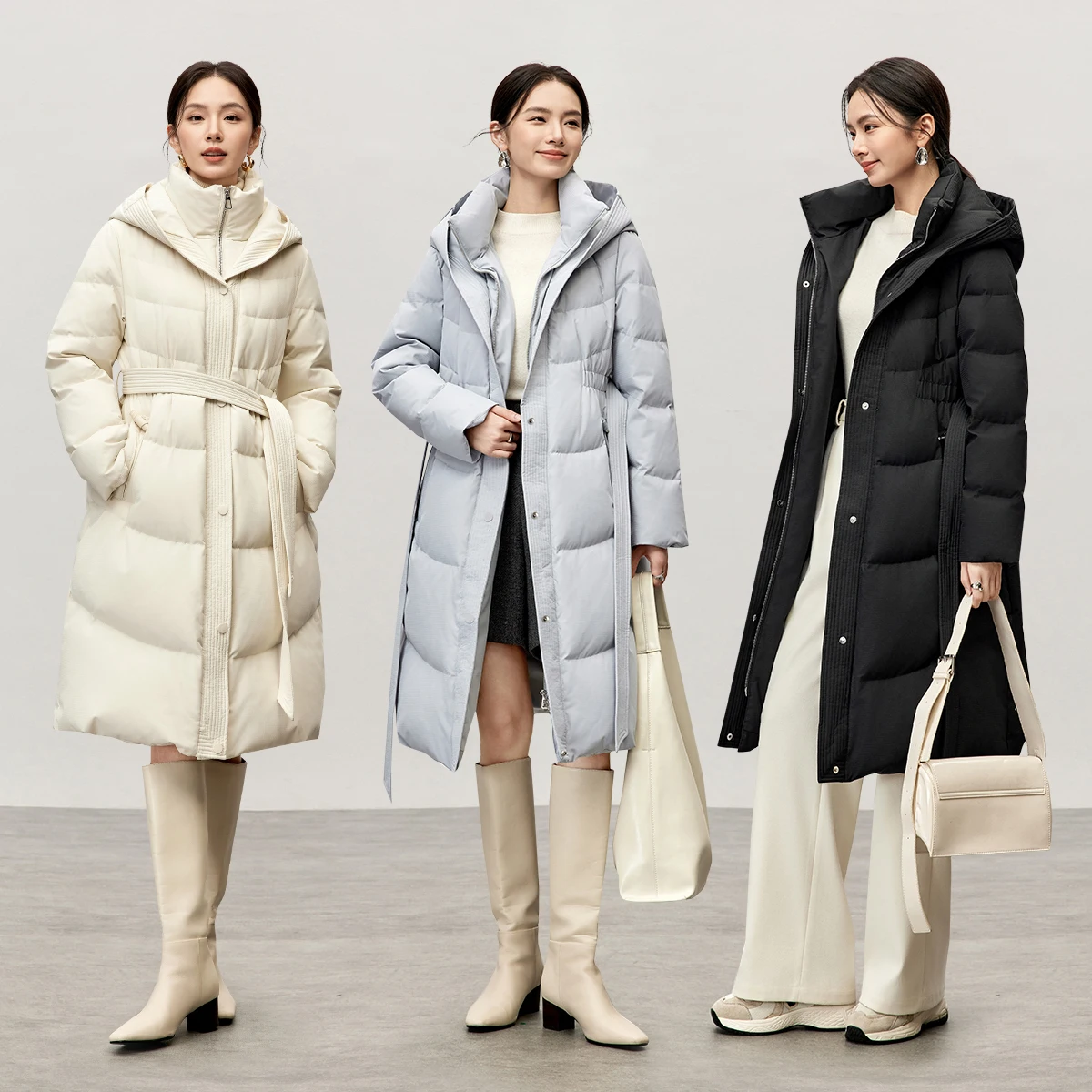 SENTUBILA Lange Unten Jacke Frau Winter Neue Warme Lose Unten Mäntel Spleißen Mit Kapuze Pendeln Outwear frauen Kleidung W44Y57030